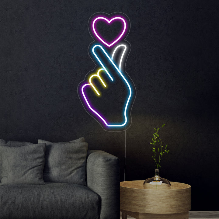 "Hand Hjärta" Neonskylt
