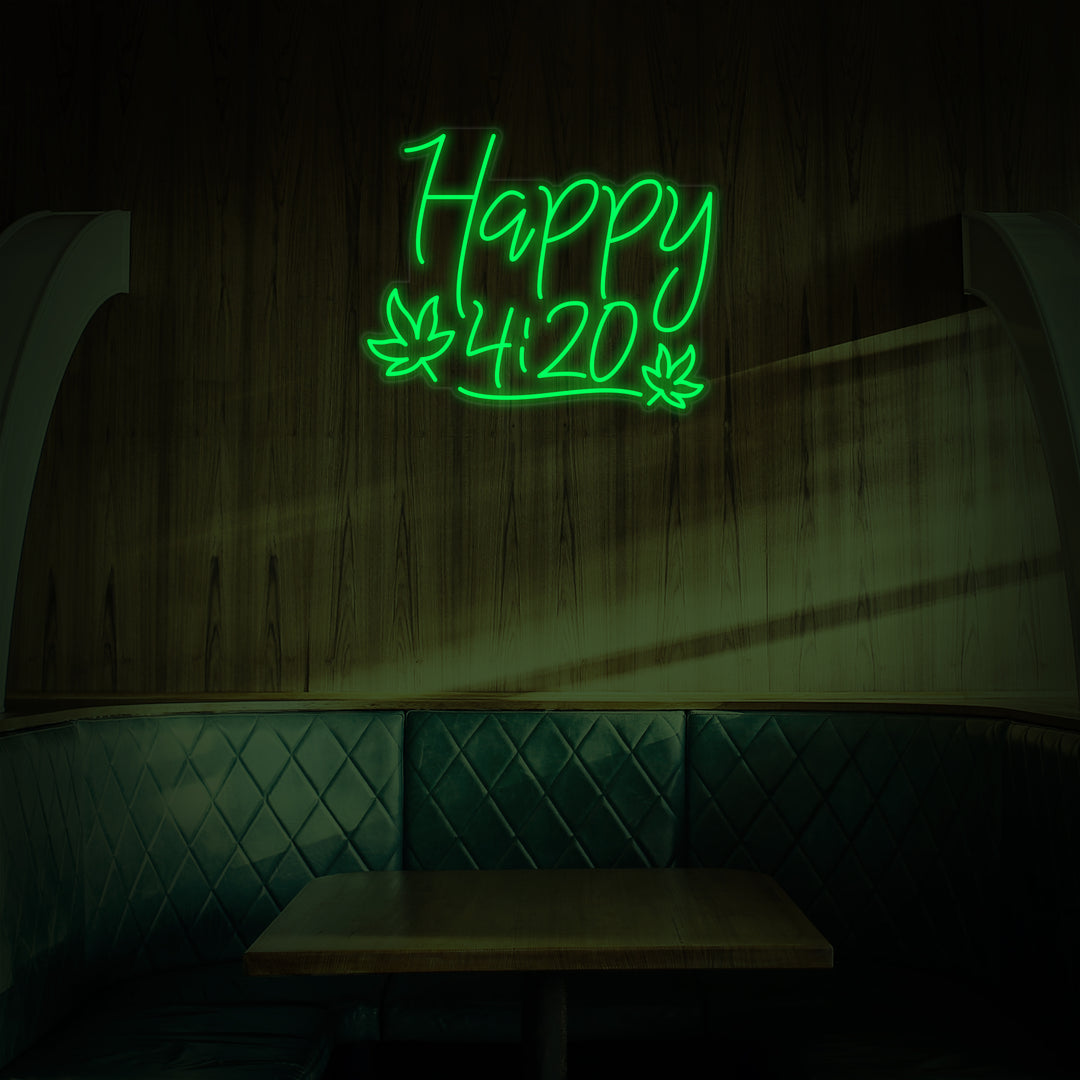 "Happy 420 Marijuana" Neonskylt