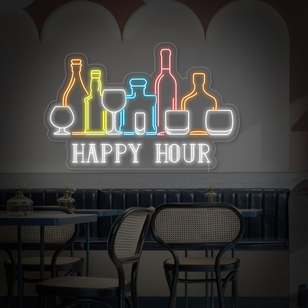 "Happy Hour Bar Vinflaskor
" Neonskylt