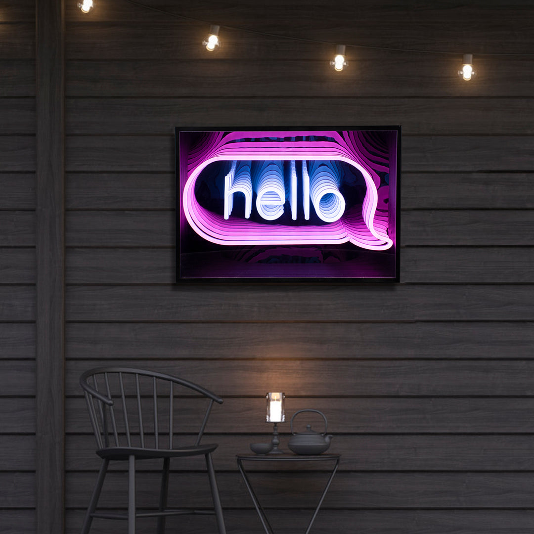 "Hello" 3D Infinity LED Neonskylt
