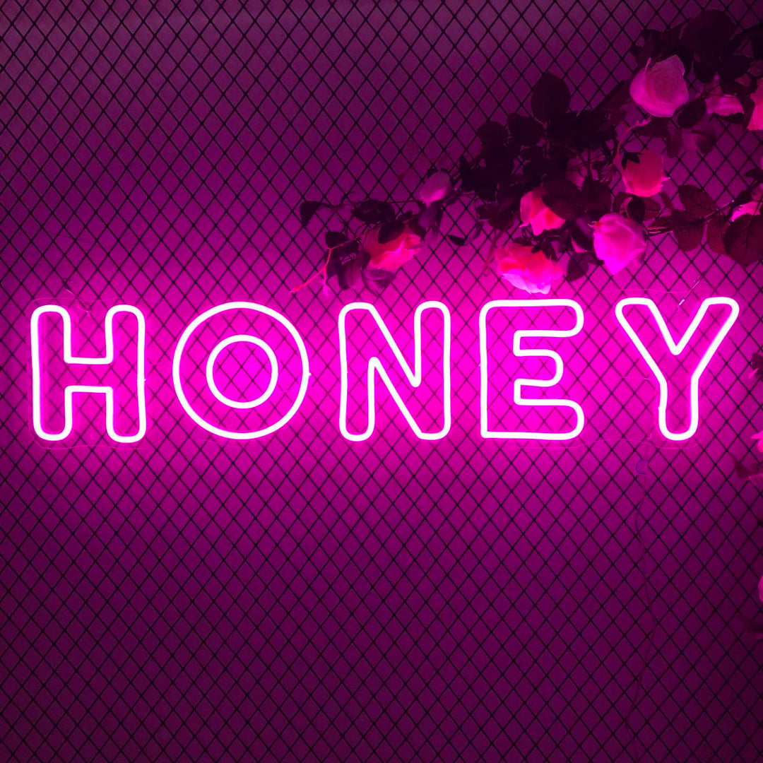 "Honey" Neonskylt