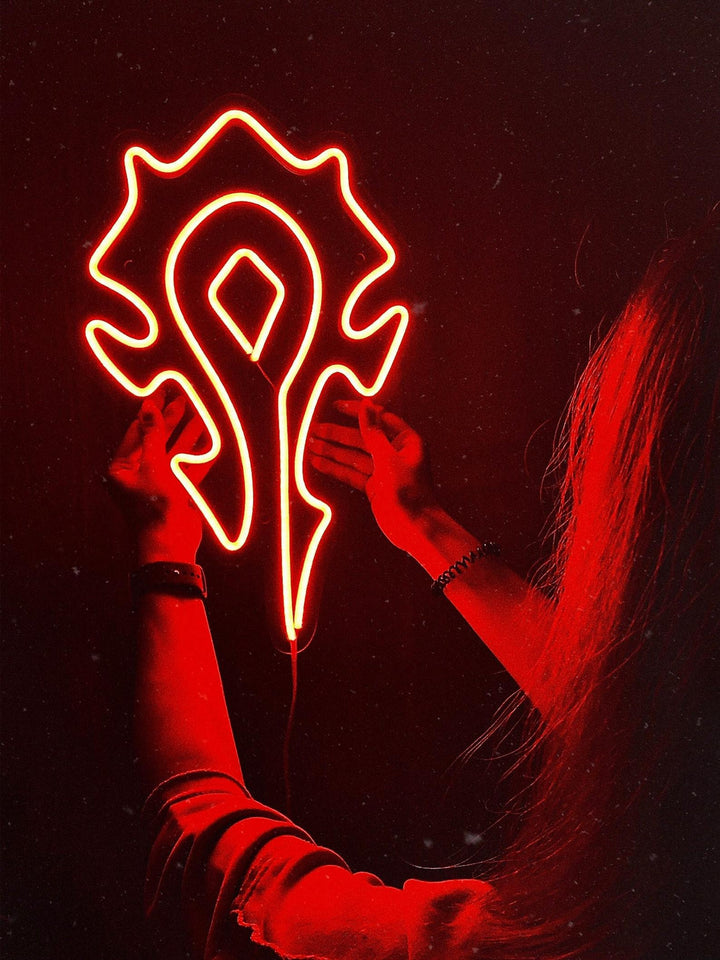 "Horde-Symbol, Väggdekoration För Spelrum" Neonskylt