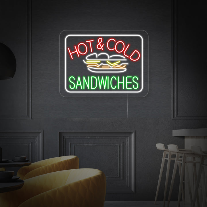 "Hot Cold Sandwiches" Neonskylt