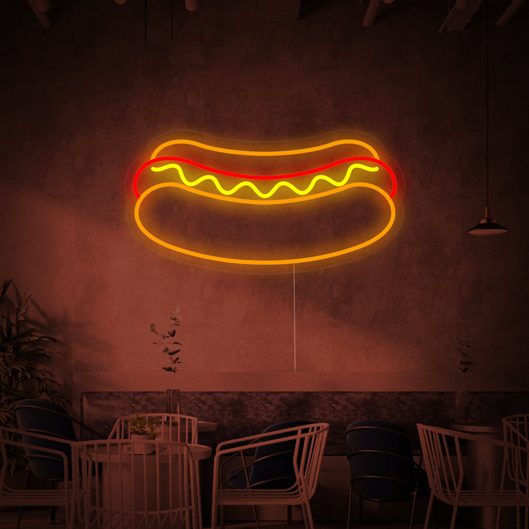 "Hotdog Restaurangmat" Neonskylt