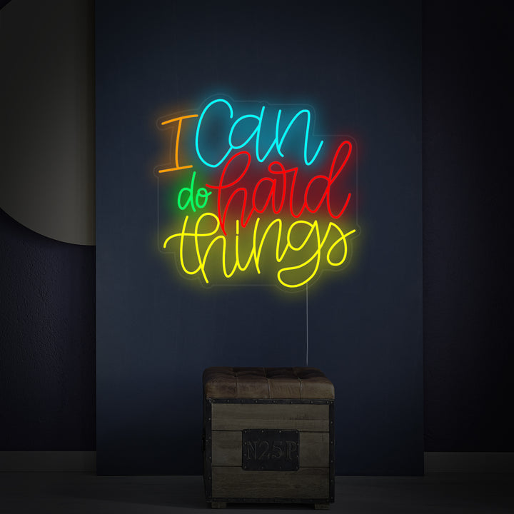 "I Can Do Hard Things" Neonskylt