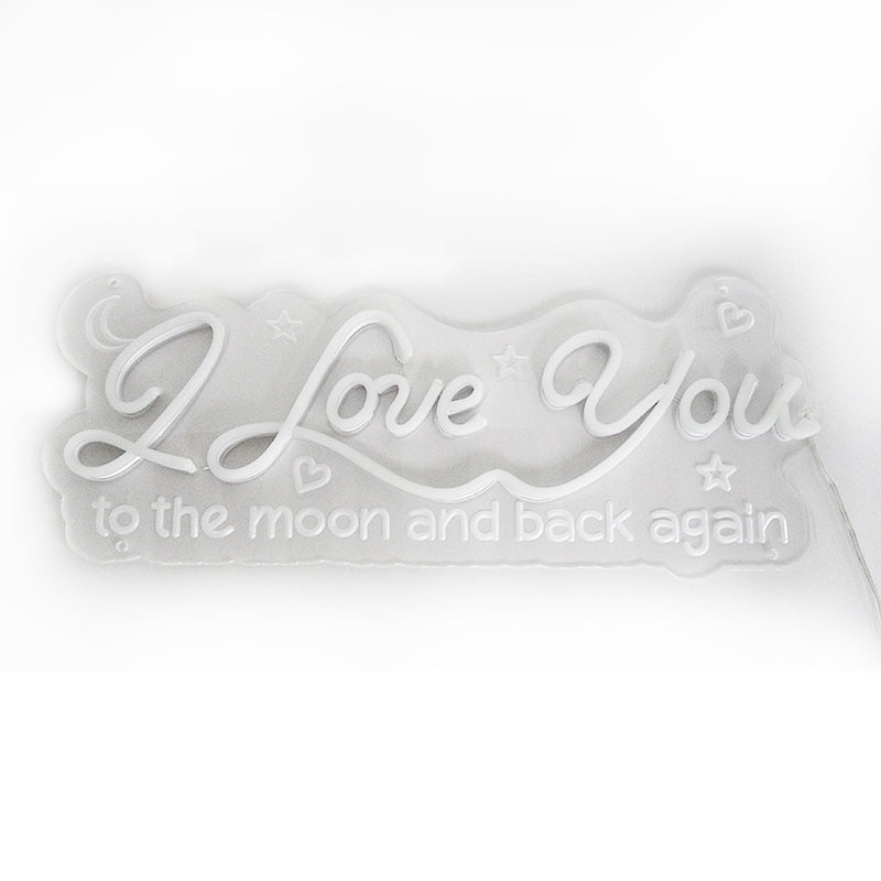 "I Love You To The Moon And Back Again" Mini Neonskylt