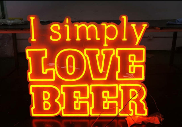 "I Simply Love Beer" Neonskylt