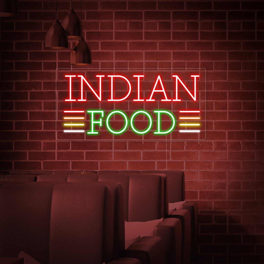 "INDIAN FOOD" Neonskylt