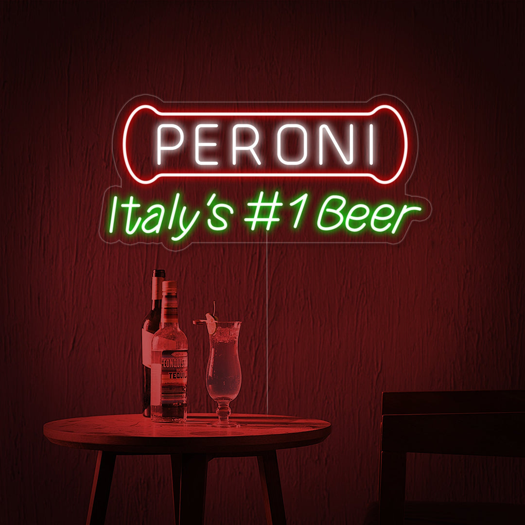 "Italy Beer Peroni Bar" Neonskylt