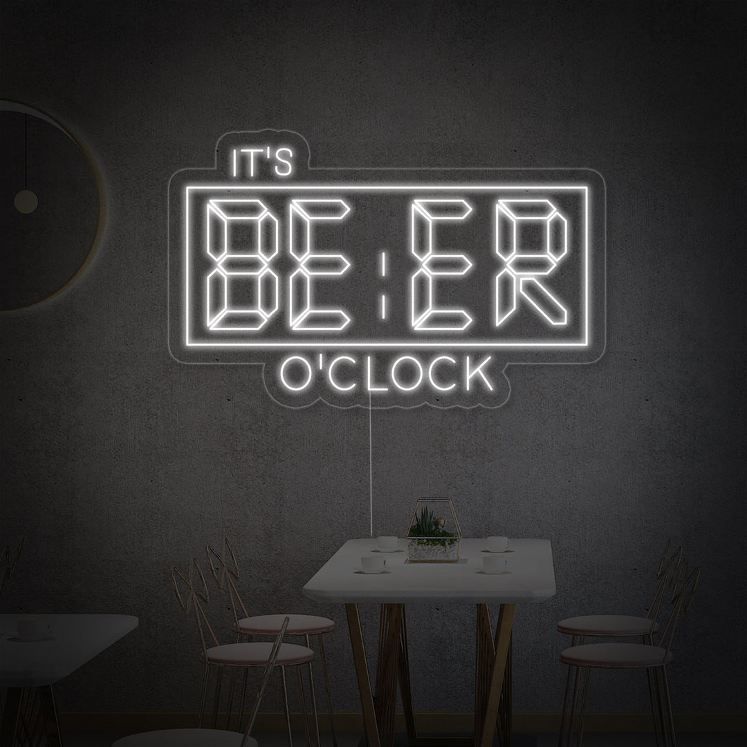 "Its Beer Oclock Bar" Neonskylt