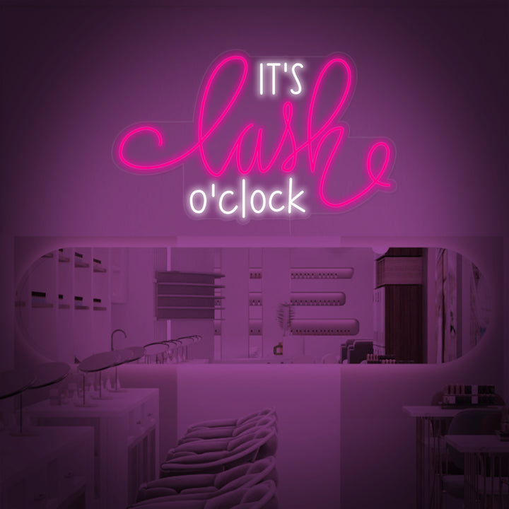 "Its Lashes Oclock" Neonskylt