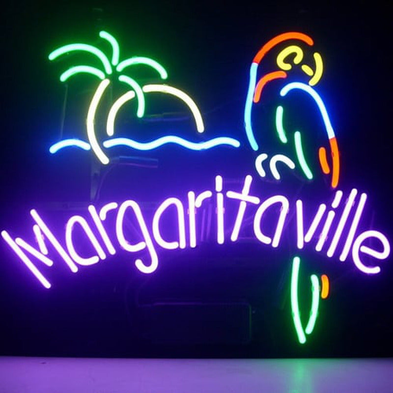 "Jimmy Buffett Margaritaville Paradise Papegoja Öl" Neonskylt