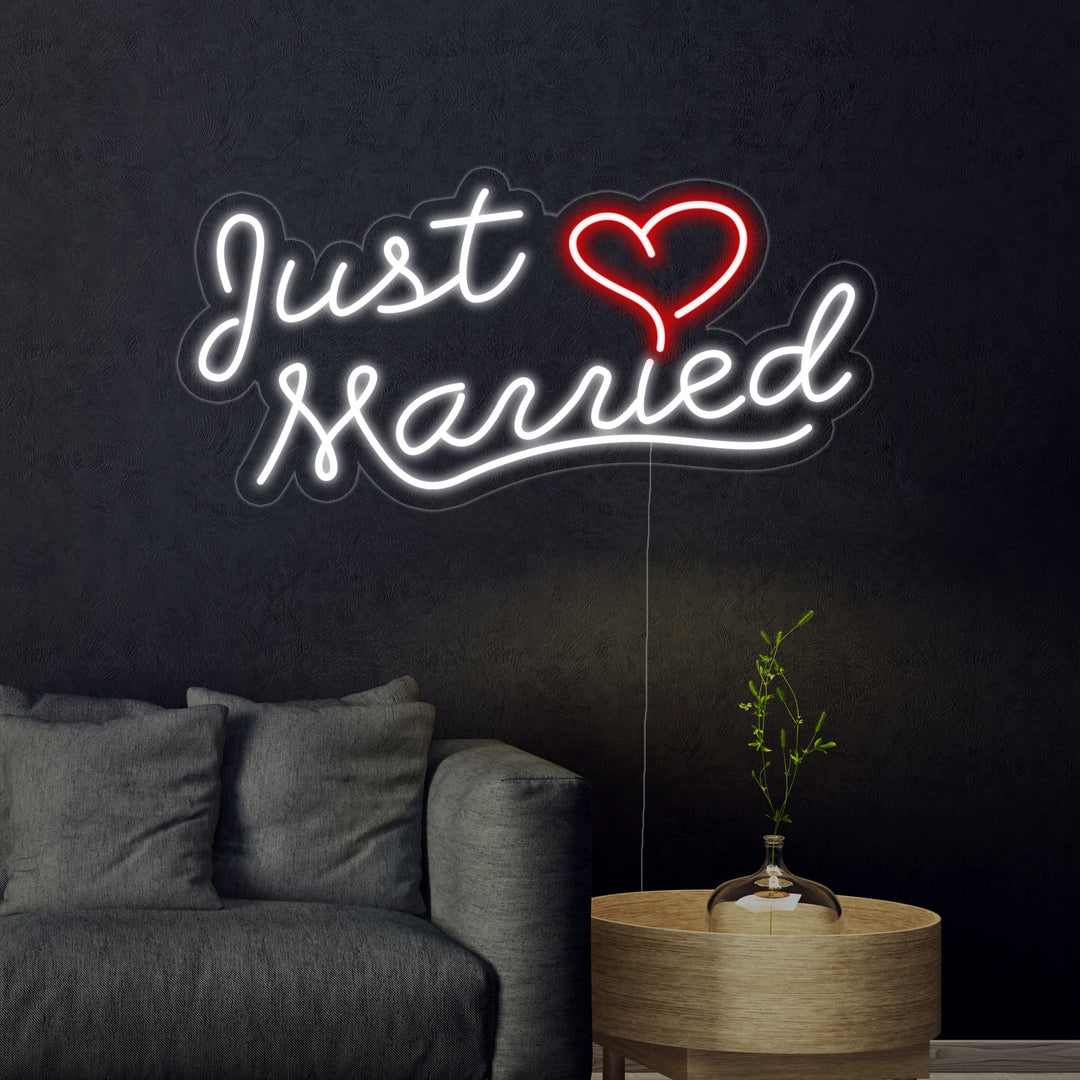 "Just Married" Neonskylt