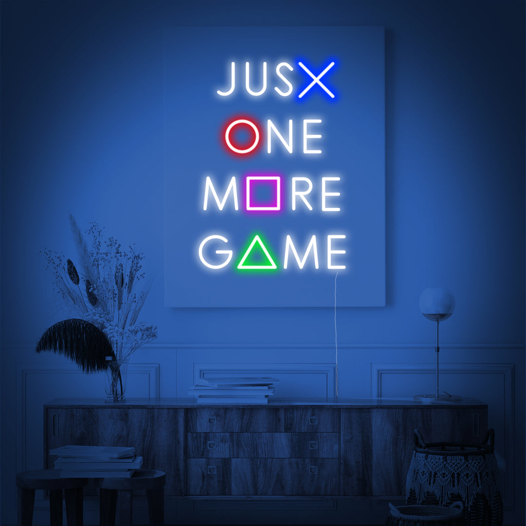"Just One More Game, Speldekoration" Neonskylt