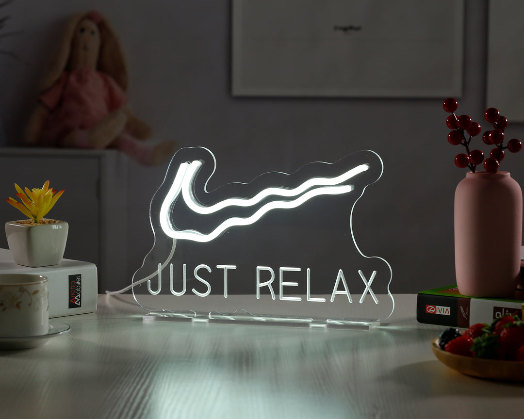 "Just Relax" Skrivbords LED Neonskylt