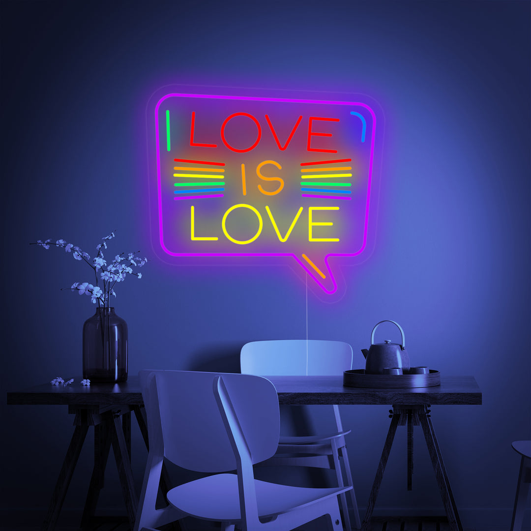 "LGBT Love is Love Rainbow" Neonskylt