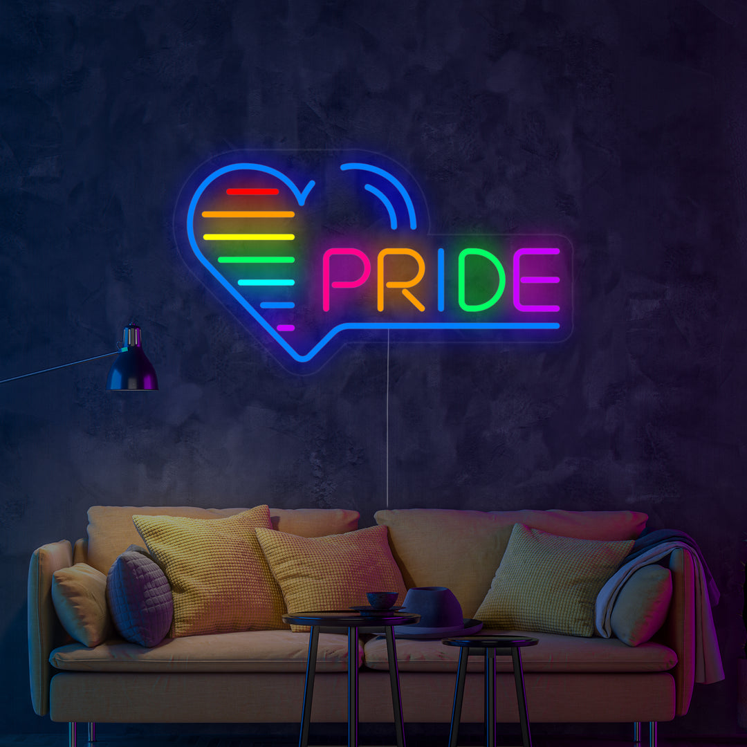 "LGBT, Pride, Hjärtan" Neonskylt