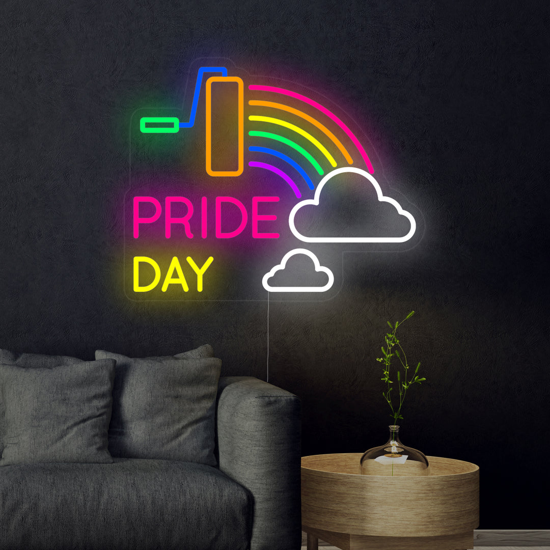 "LGBT, Pride Day, Regnbåge" Neonskylt