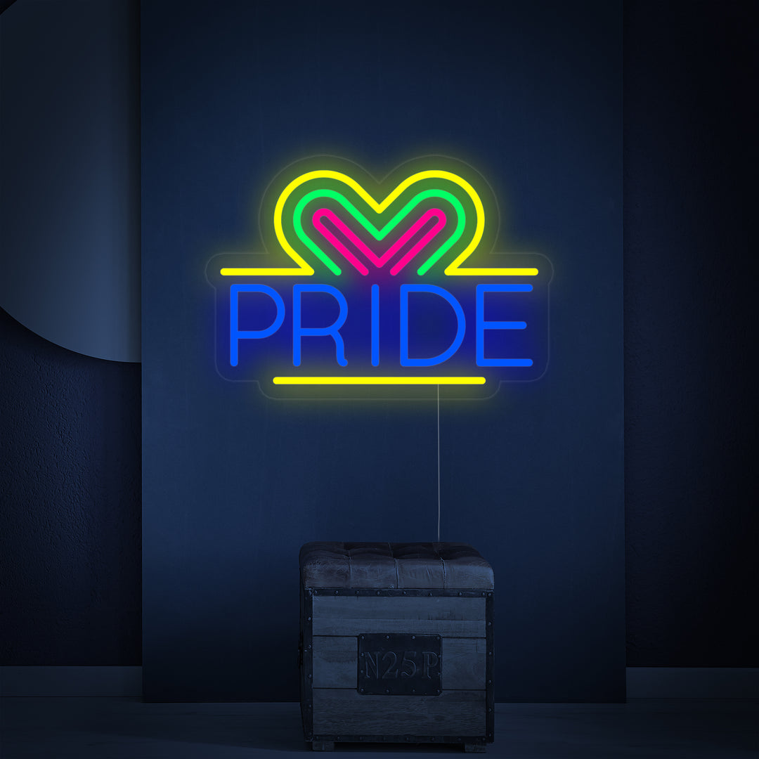 "LGBT, PRIDE, Hjärtan" Neonskylt