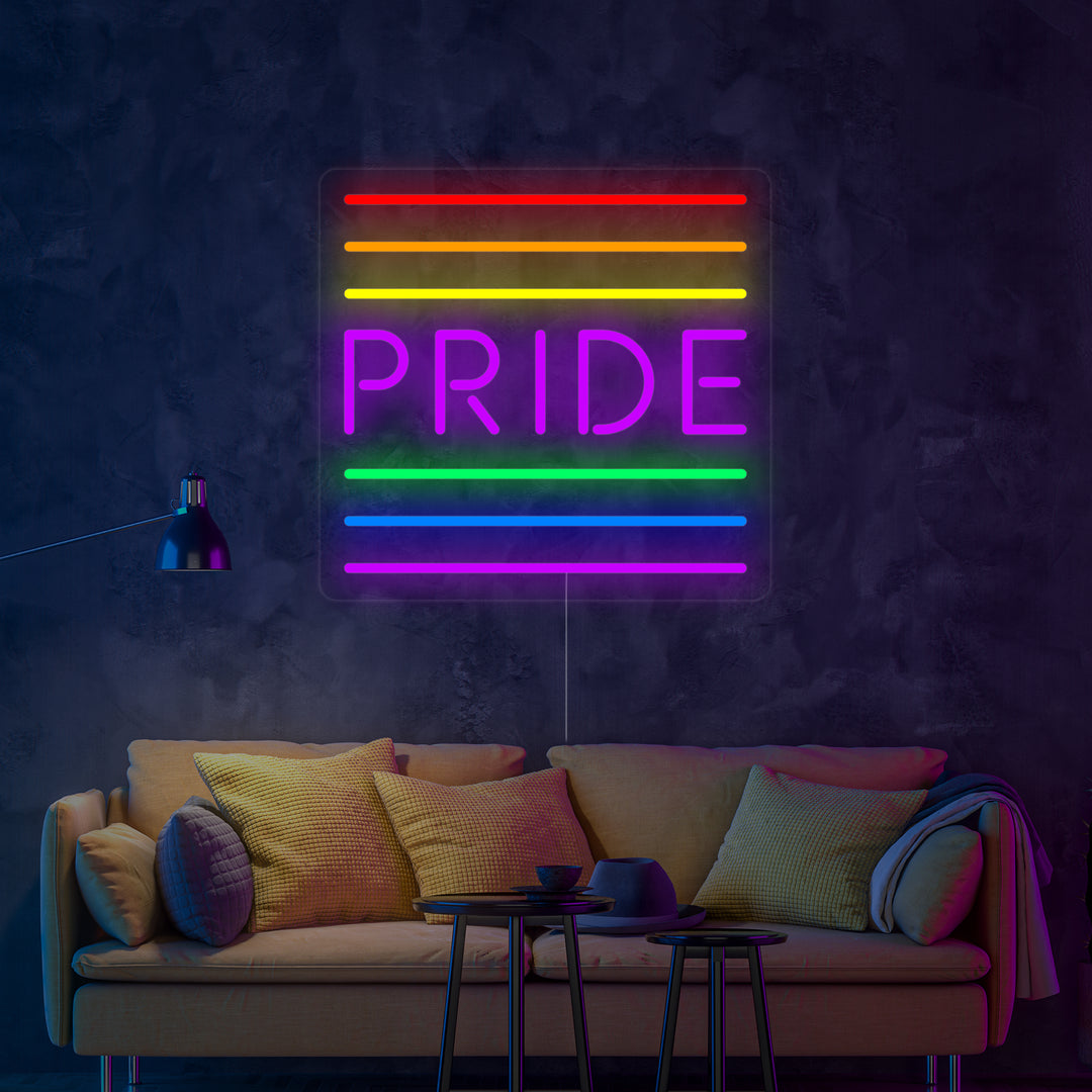 "LGBT, PRIDE, Regnbågsflagga" Neonskylt