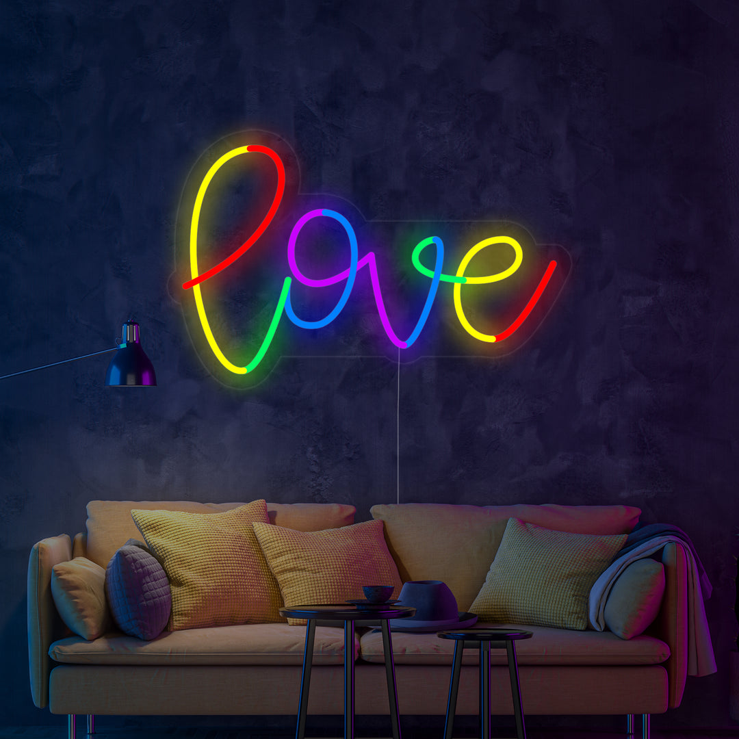 "LGBT Rainbow Love" Neonskylt