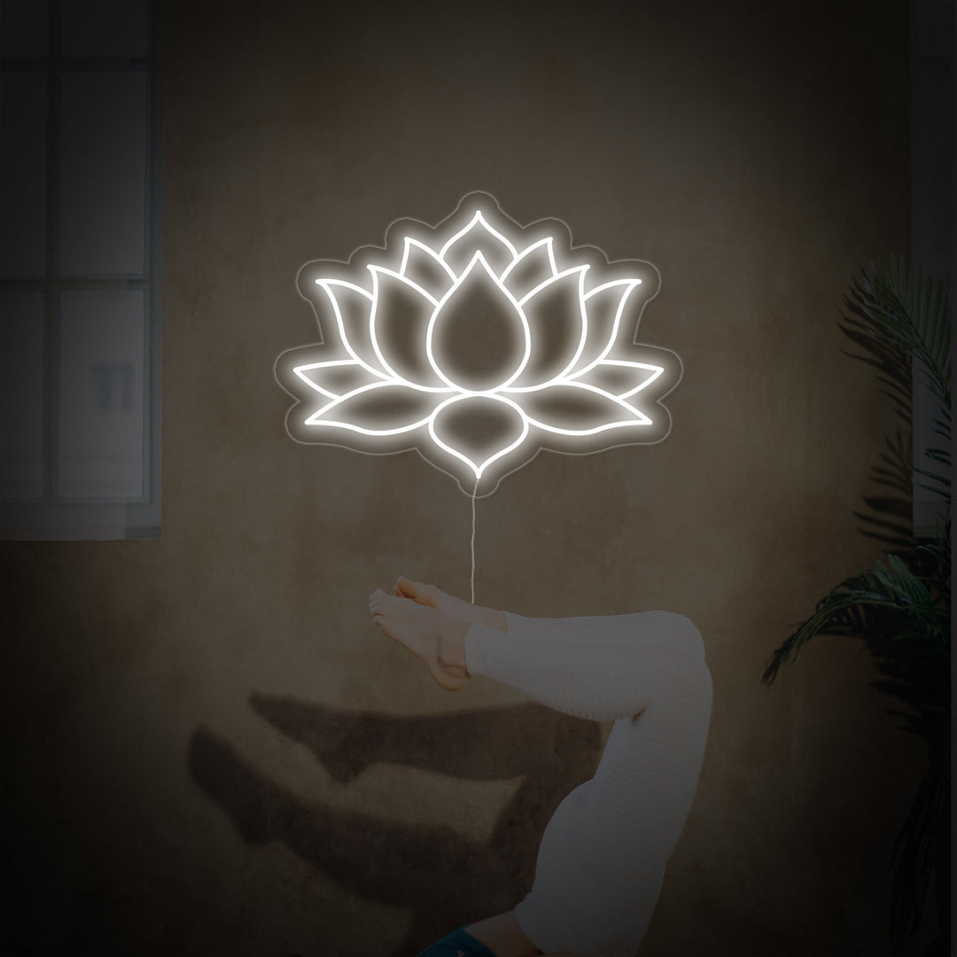 "Yoga Med Lotusblomma, Yogadekor" Neonskylt