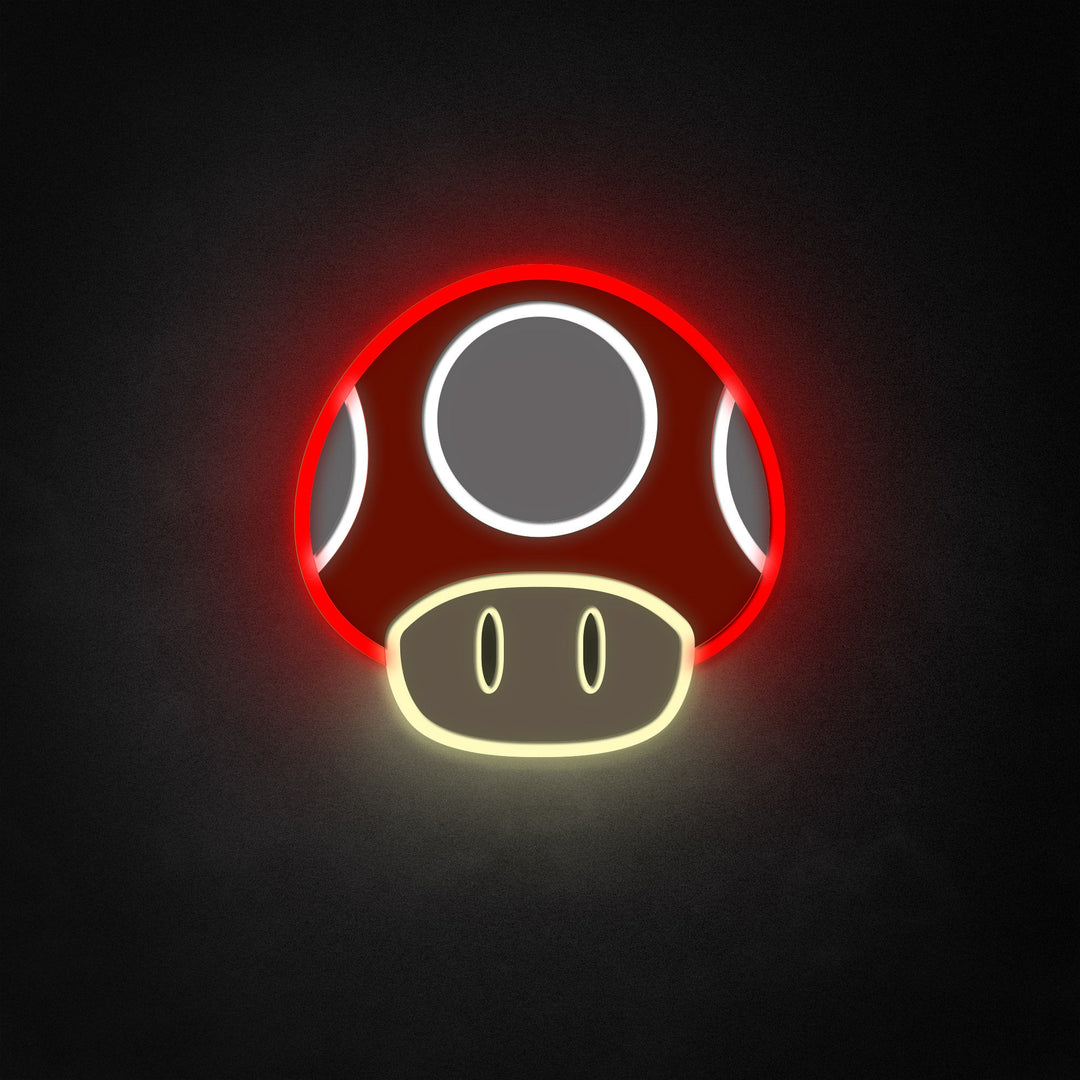 "Mario Super Mushroom" Neon Like