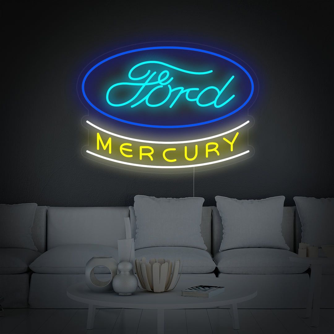 "Mercury, Billogotyp" Neonskylt