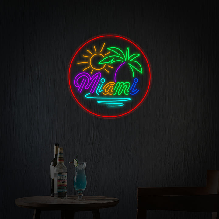 "Strandbar Miami Florida" Neonskylt