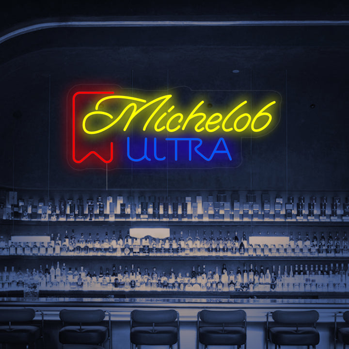 "Michelob Ultra Ölbar" Neonskylt