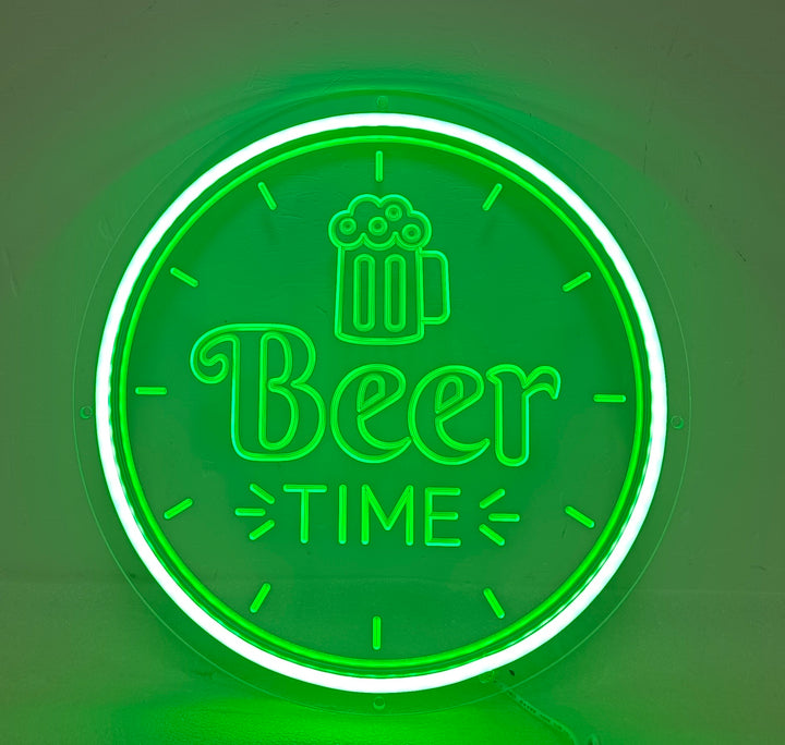 "Beer Bar Sunset, Ölglas" Mini Neonskylt