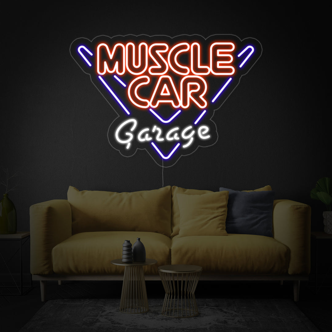 "Muscle Car Garage" Neonskylt