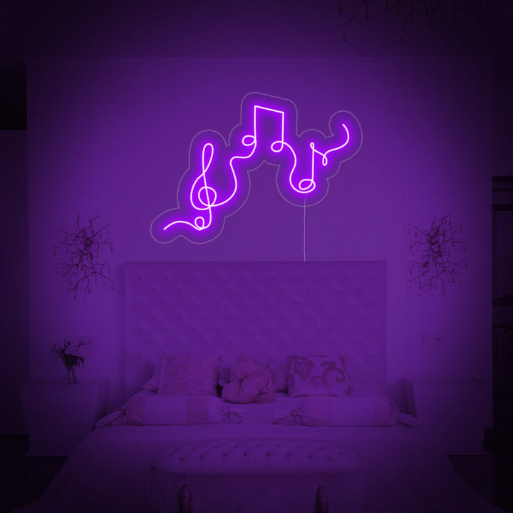 "Musiknoter" Neonskylt