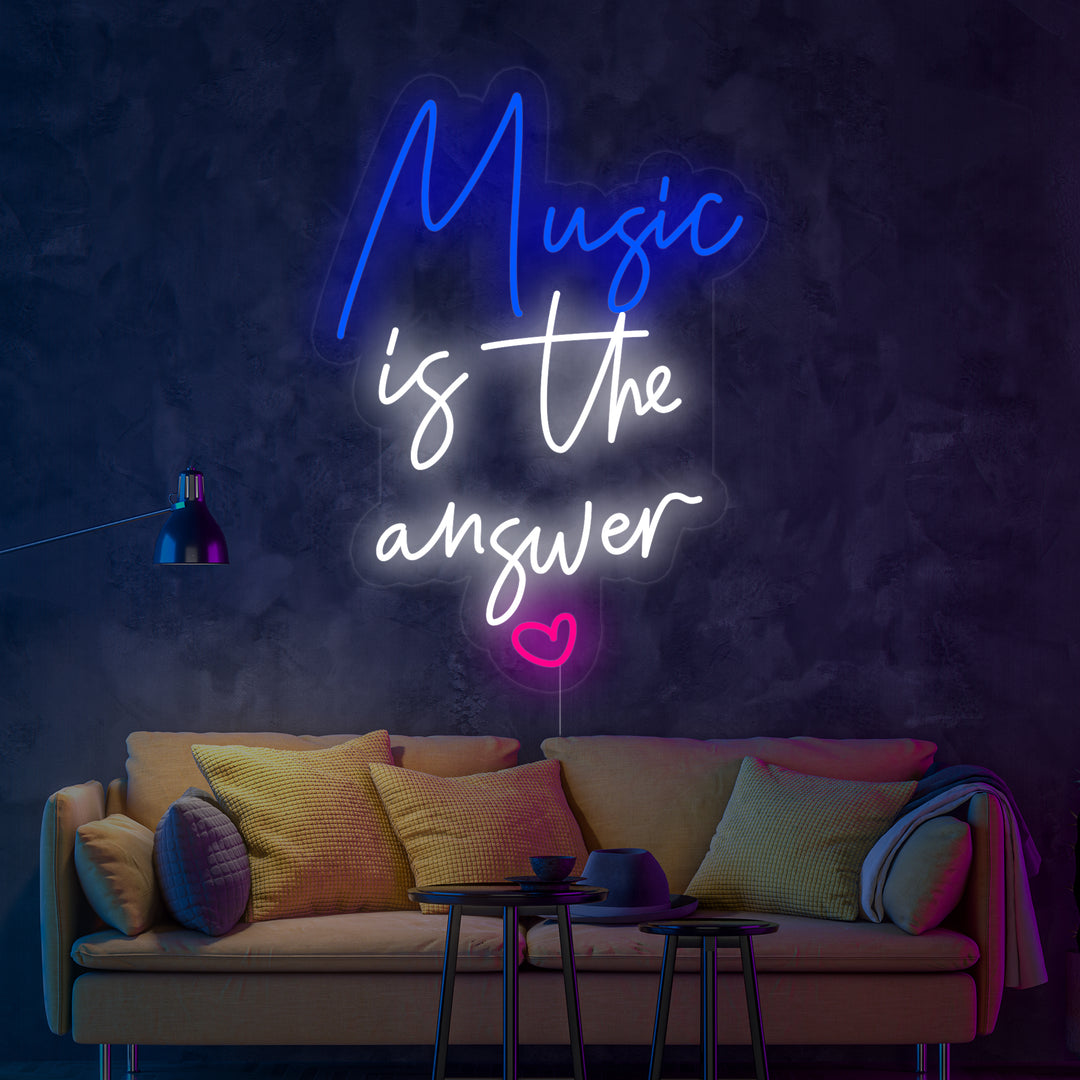 "Music is The Answer" Neonskylt