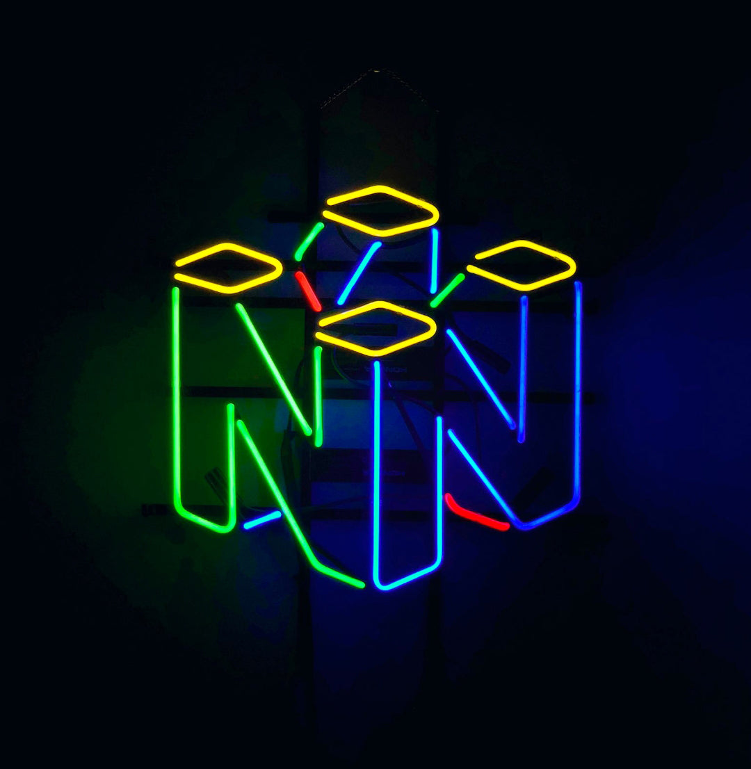 "N64-Logotyp, Väggdekoration För Spelrum" Neonskylt