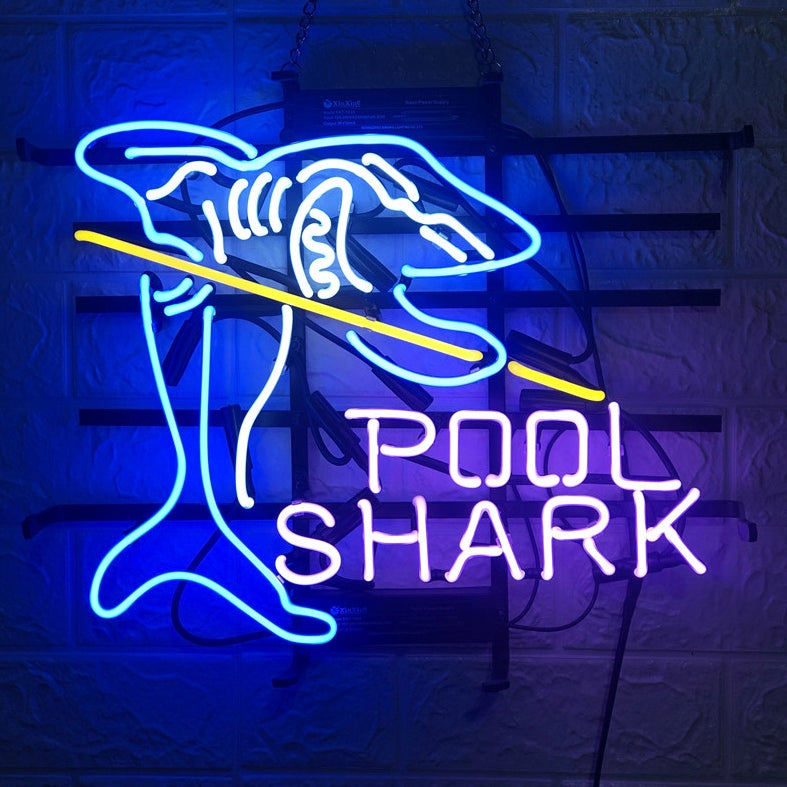 "Pool Shark, Biljardrum" Neonskylt