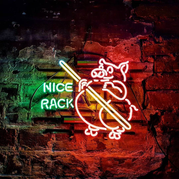 "Nice Rack" Neonskylt