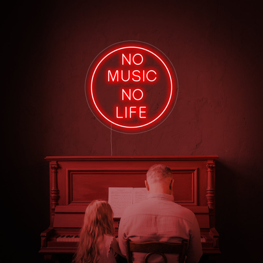 "No Music No Life" Neonskylt