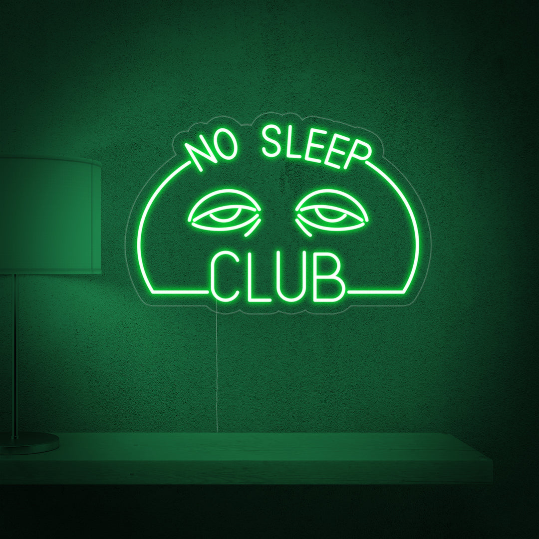 "No Sleep Club" Neonskylt