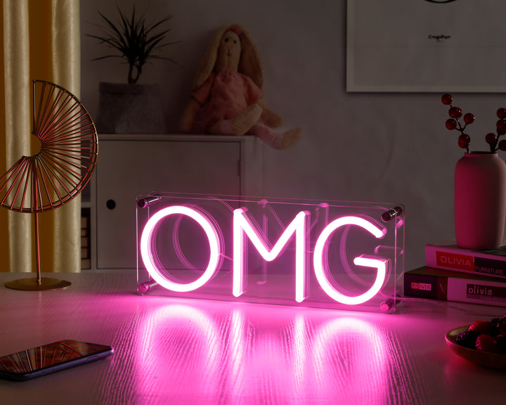 "Omg" Skrivbords LED Neonskylt