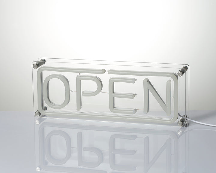"Open" Skrivbords LED Neonskylt