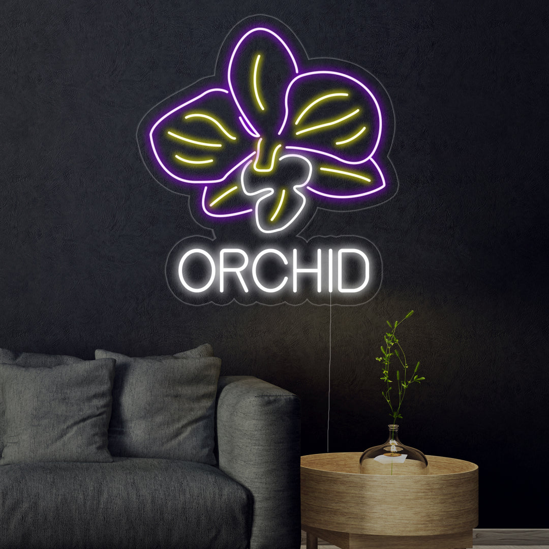 "Orchid, orkidéblomma" Neonskylt