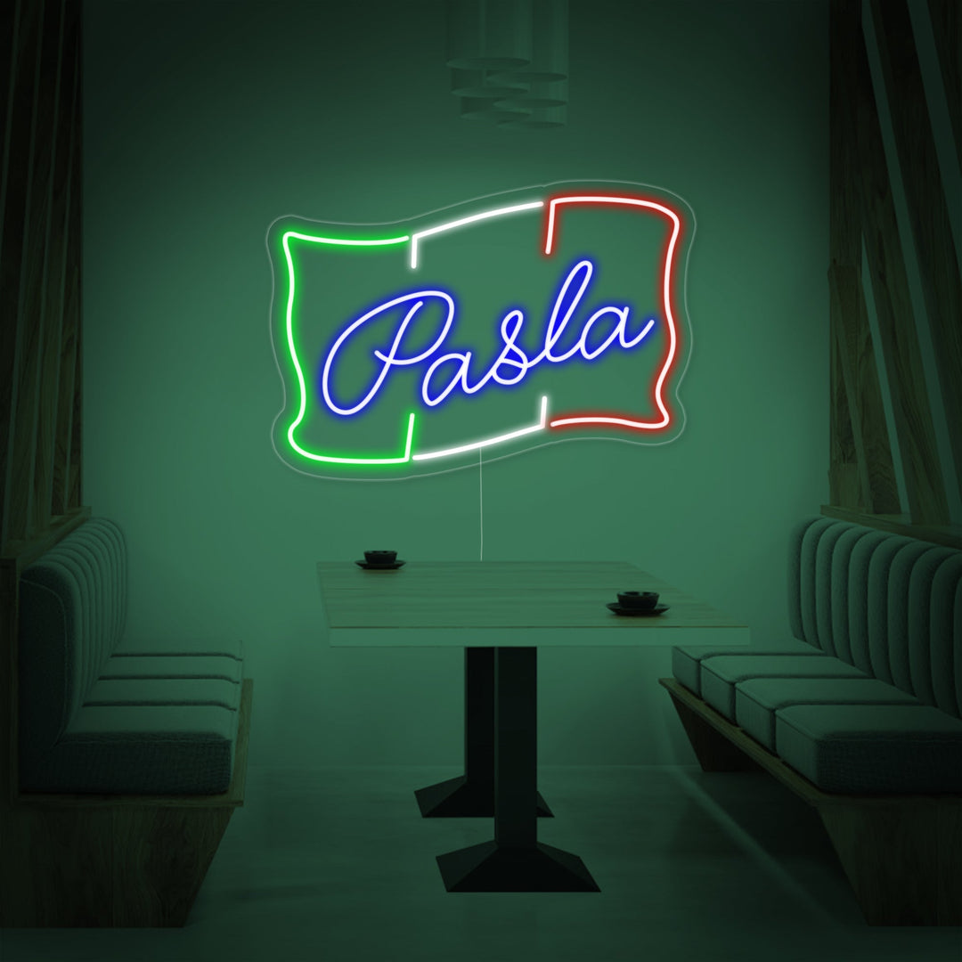 "PASTA, Italiensk mat" Neonskylt