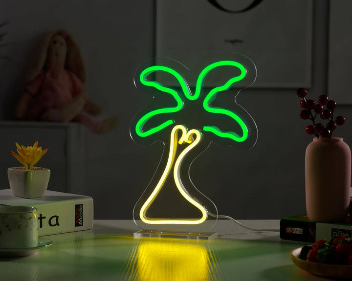 "Palmträd" Skrivbords LED Neonskylt