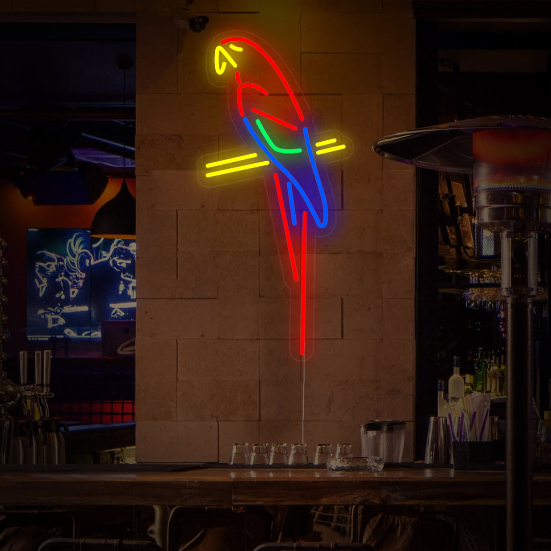"Papegoja Bar Pub" Neonskylt