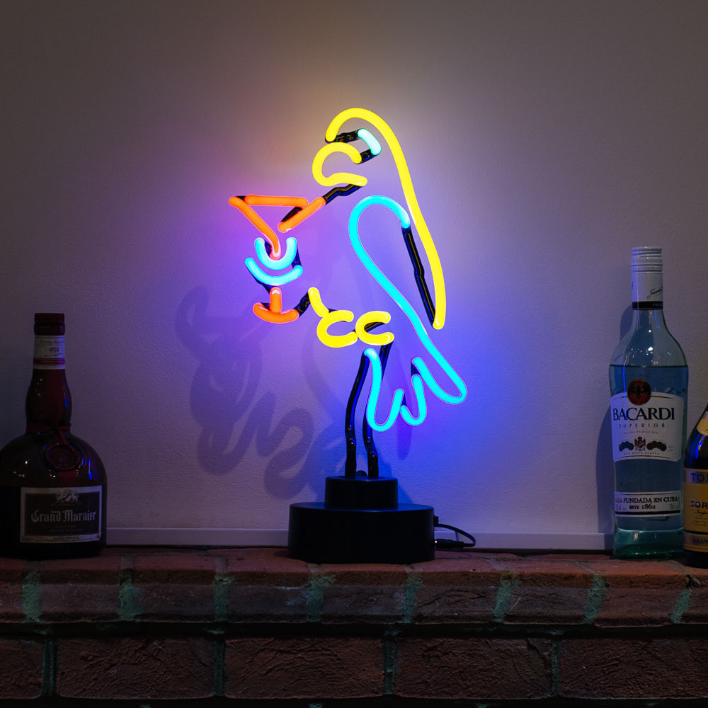"Papegoja Cocktail Bord Neonskylt, Glas Neonskylt" Neonskylt