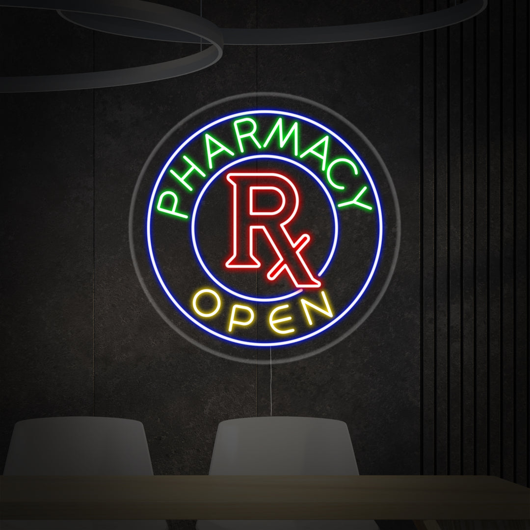 "Pharmacy Open" Neonskylt