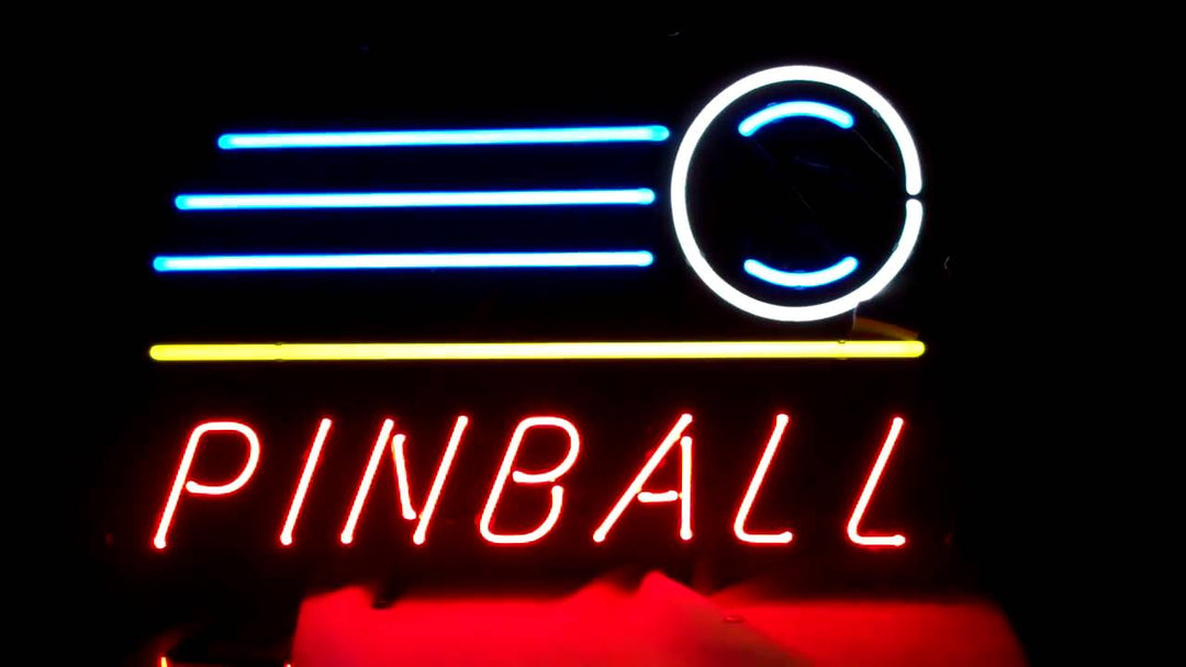 "Pinball, Affären Öppen" Neonskylt