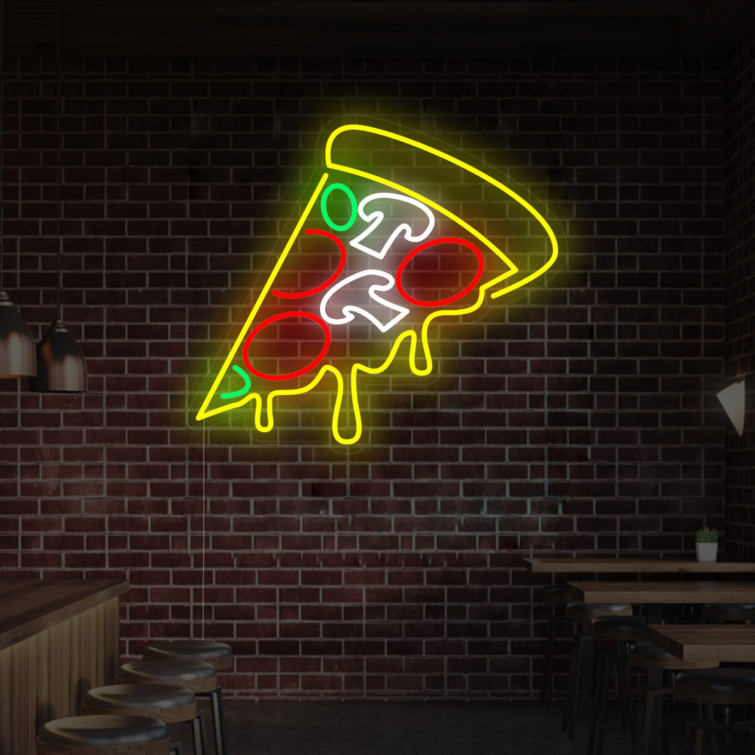 "Droppande Pizza" Neonskylt