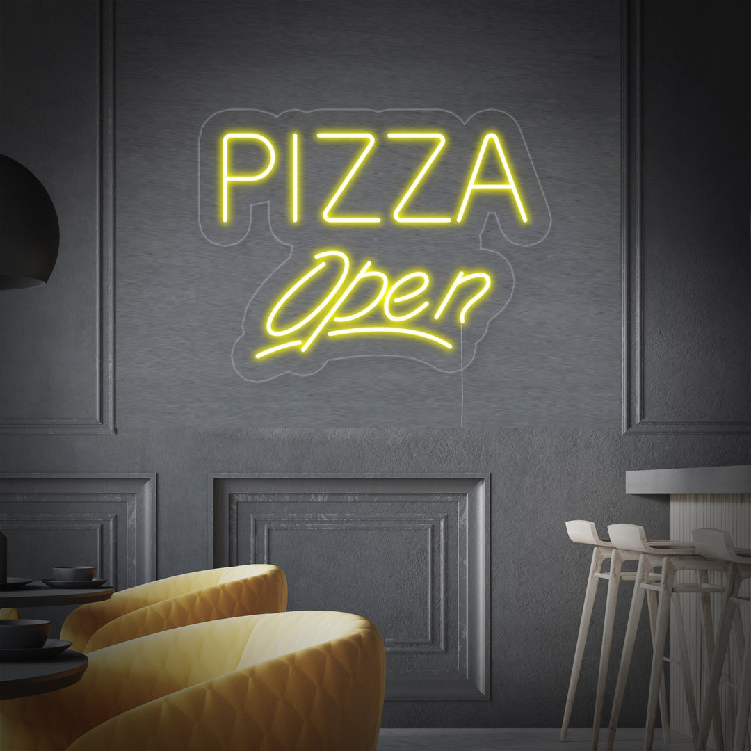"Pizza Open" Neonskylt